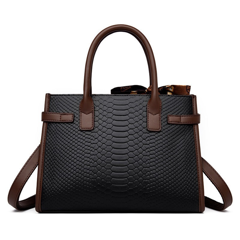 snakeskin embossed briefcase