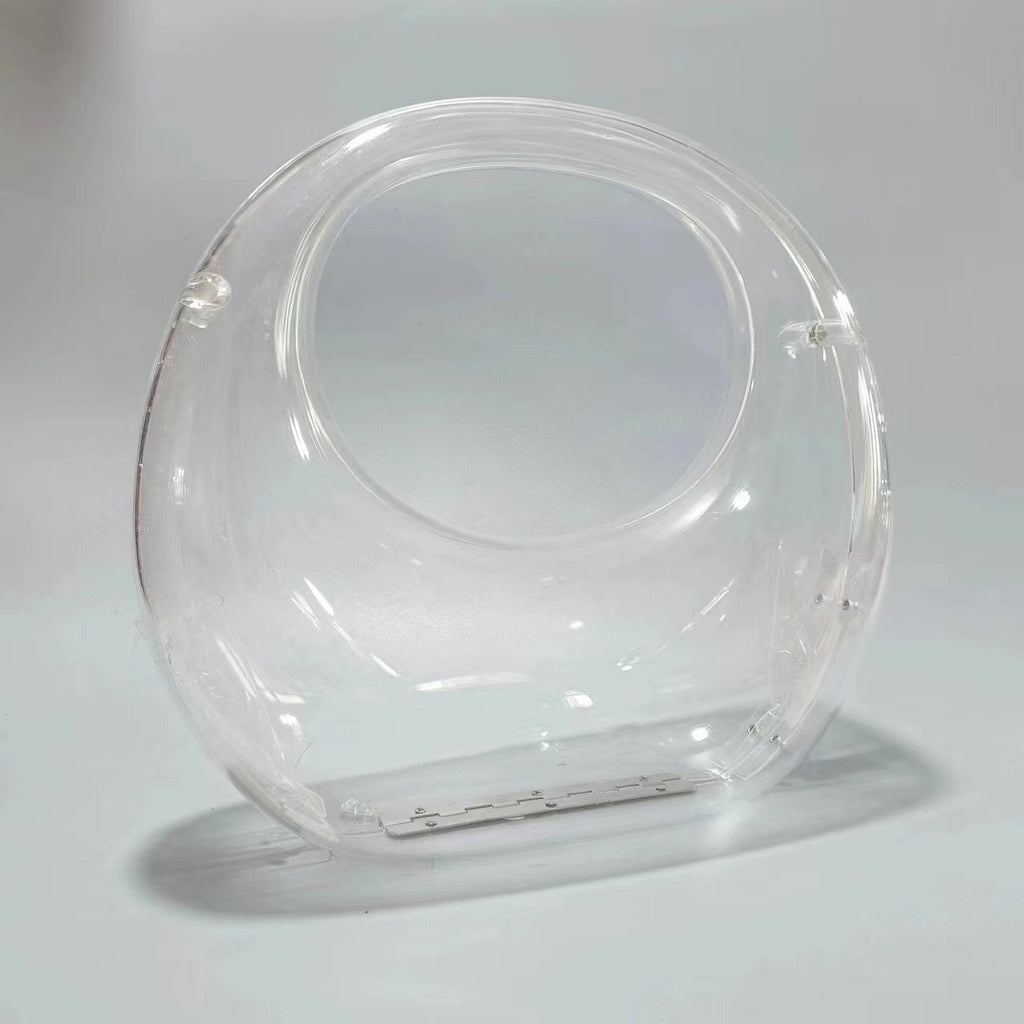 crescent acrylic clutch