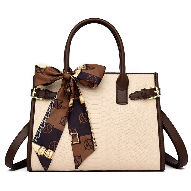 snakeskin embossed briefcase