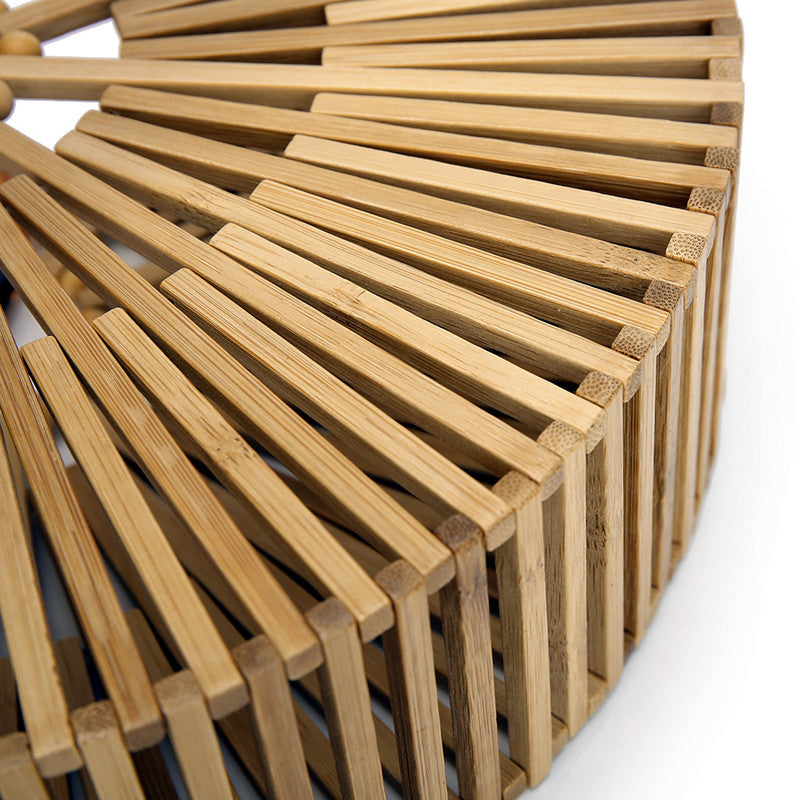 bamboo woven beach bag