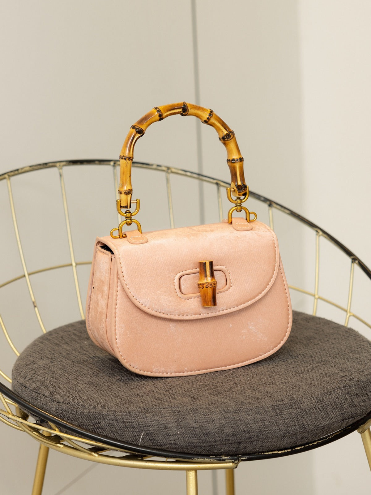 bamboo handle saddle bag