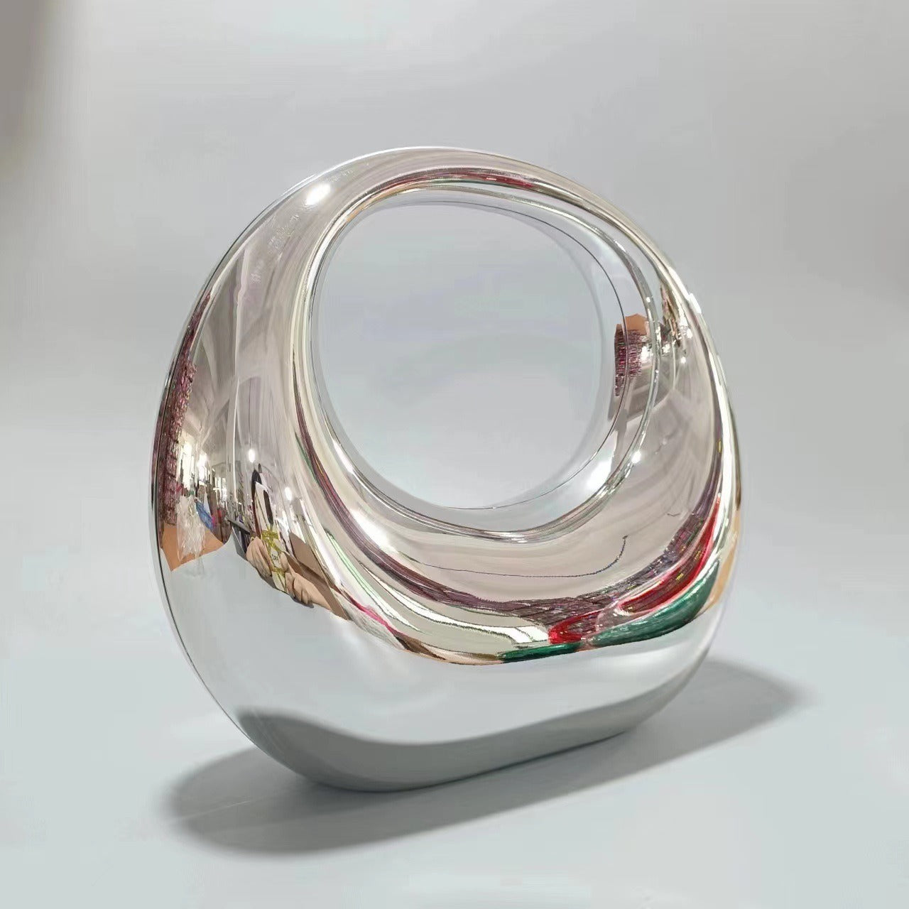 crescent acrylic clutch