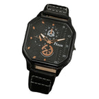 Fashion New Double Layer Square Shell Belt Casual Men's Sports Bracelet Set Quartz Watch