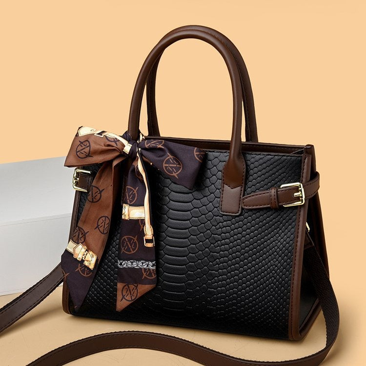 snakeskin embossed briefcase