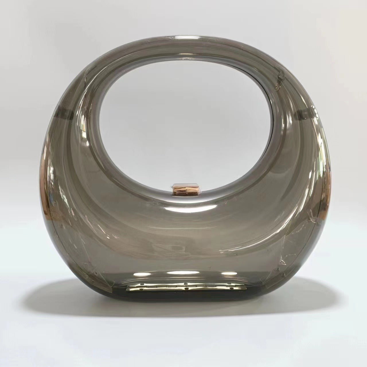 crescent acrylic clutch
