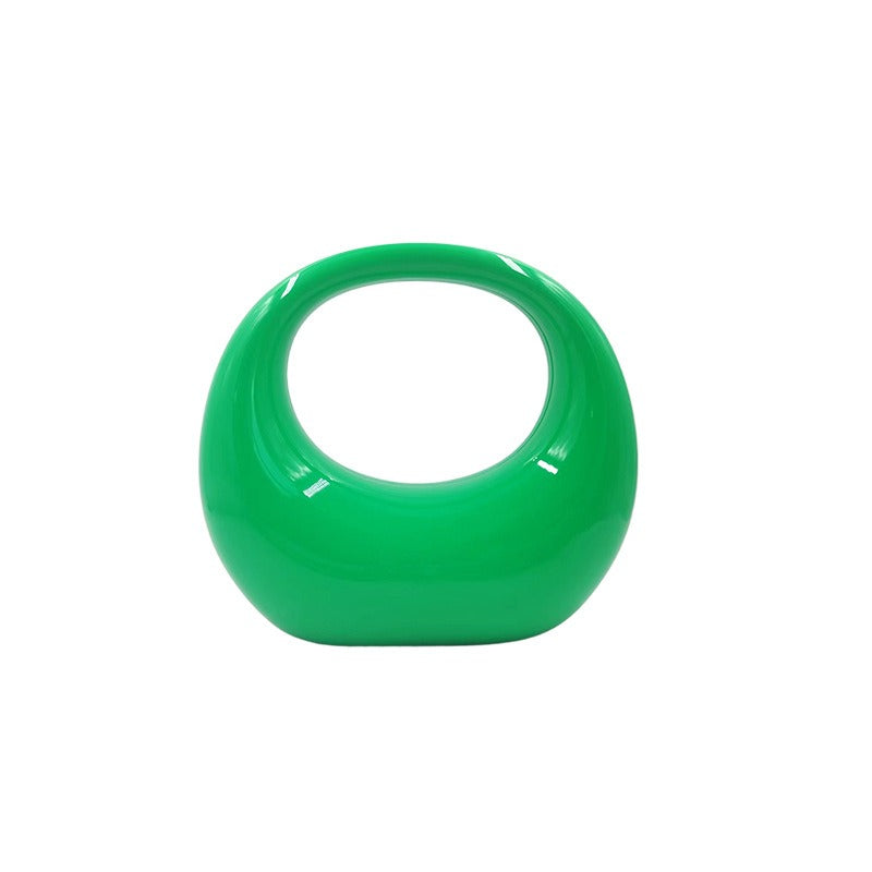 crescent acrylic clutch
