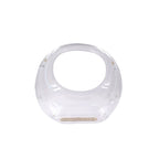 crescent acrylic clutch