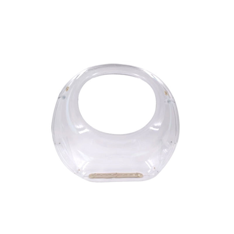 crescent acrylic clutch