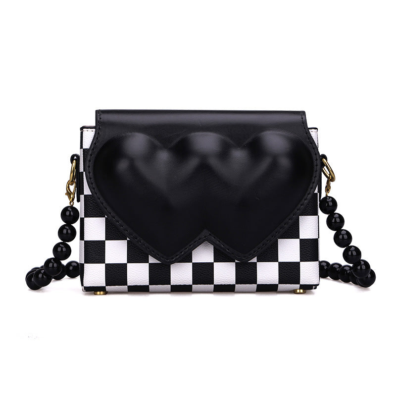 peach heart shoulder bag