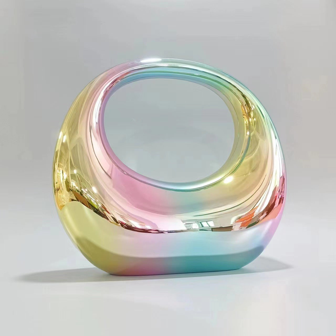 crescent acrylic clutch