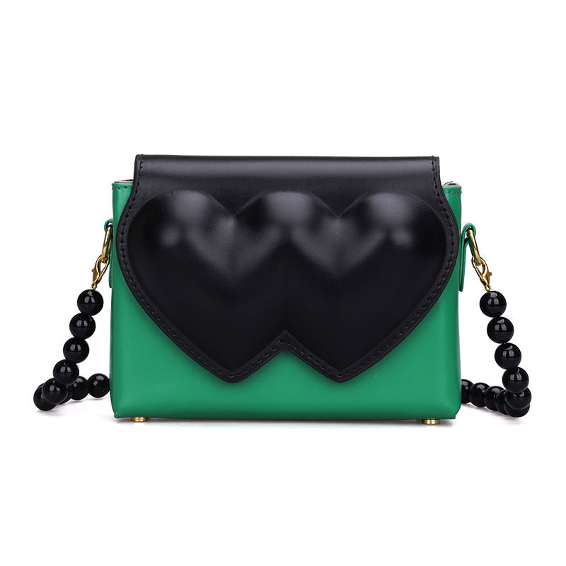peach heart shoulder bag