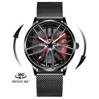 New Top Brand Luxury Mens Watches Stainless Steel Car Wheel Hub Quartz Watch For Men Military Sport Watch Relogio Masculino