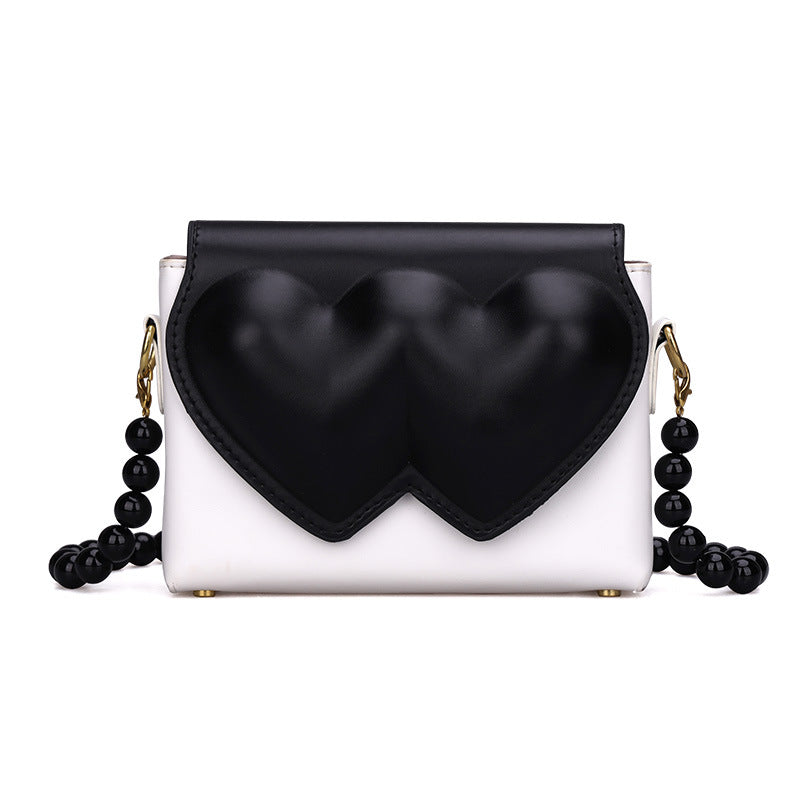 peach heart shoulder bag