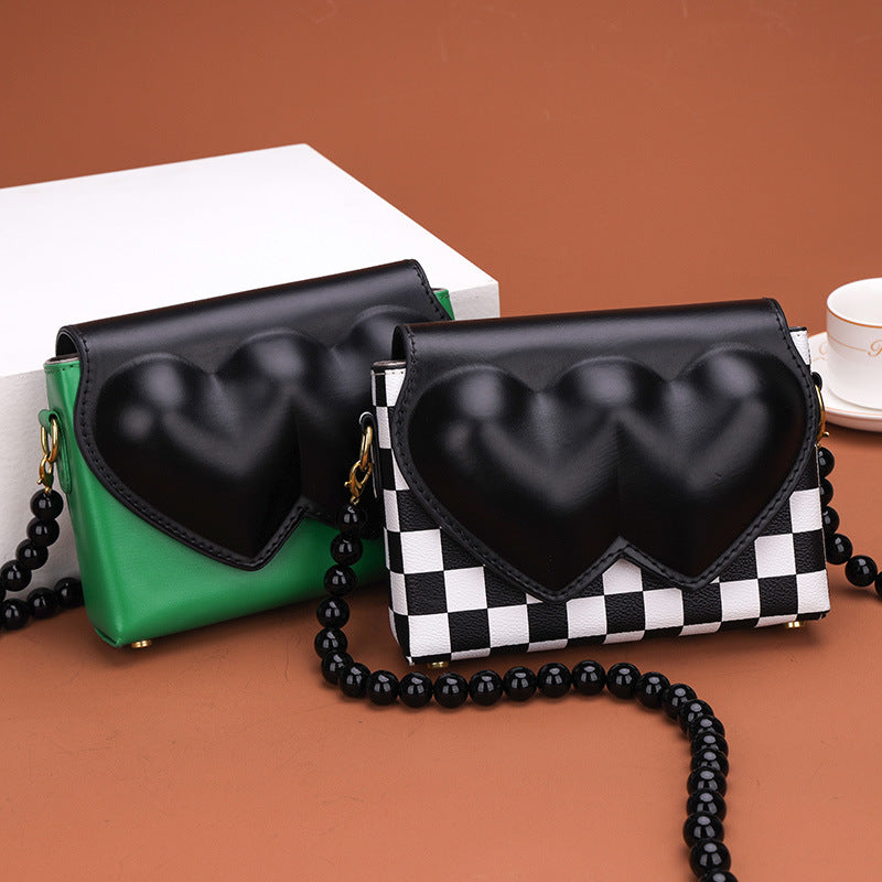 peach heart shoulder bag