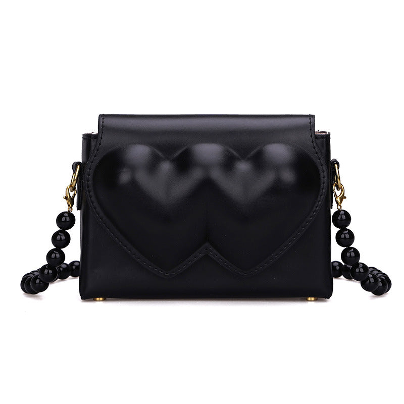 peach heart shoulder bag