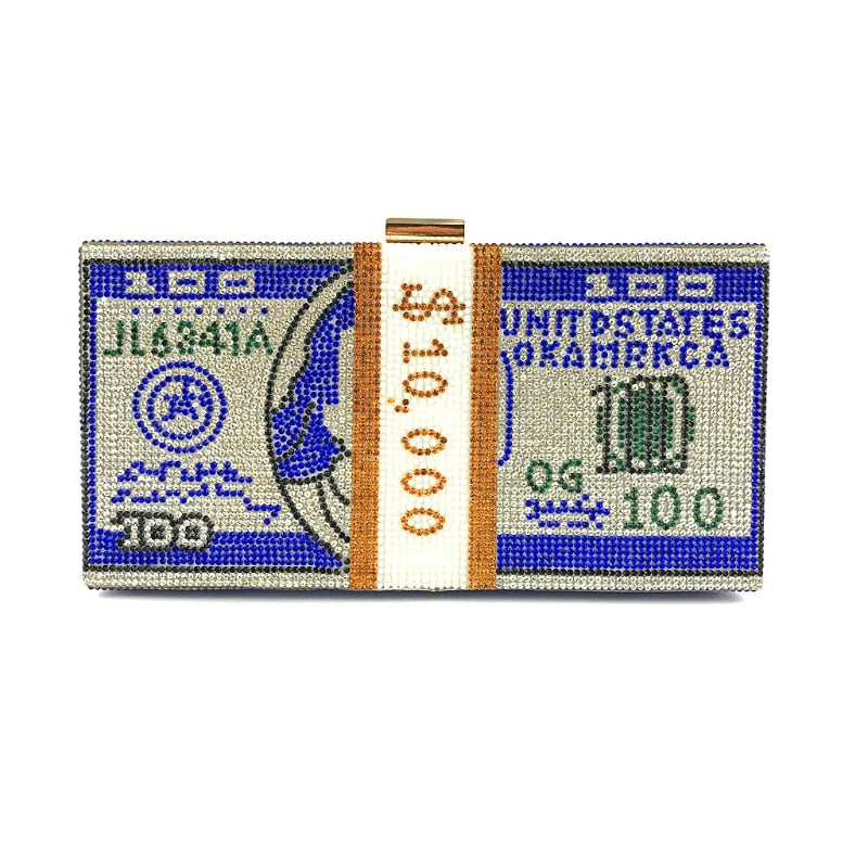 money print clutch bag