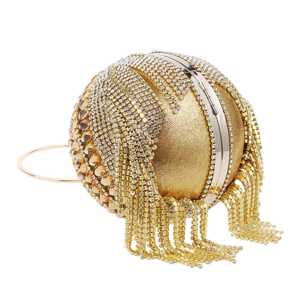 Round Fringe Evening Bag