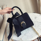 Velvet Bow Top Handle Bag