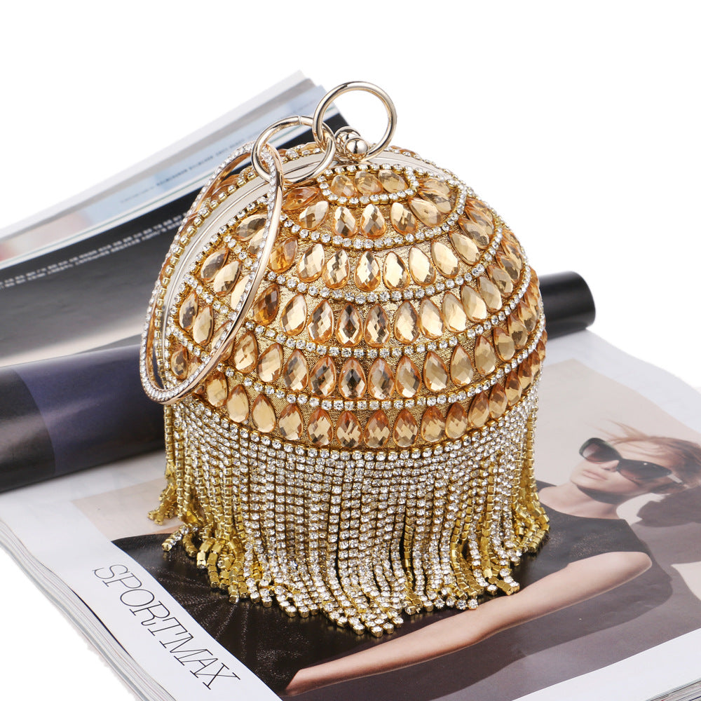 Round Fringe Evening Bag