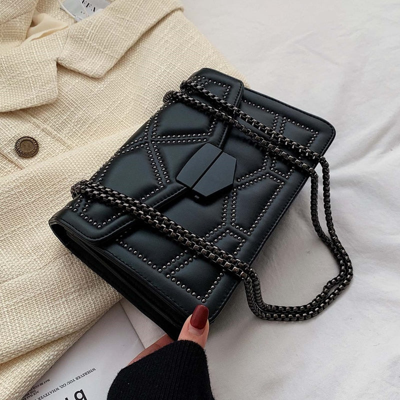 rivet chain crossbody bag