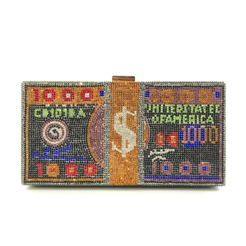 money print clutch bag