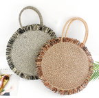 Fringed Straw Tote Bag