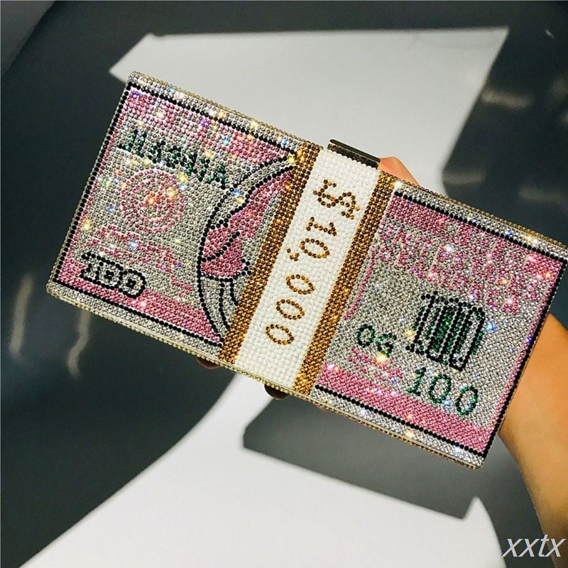 money print clutch bag