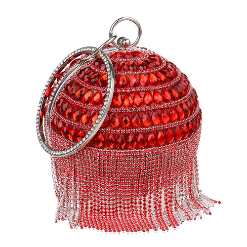 Round Fringe Evening Bag
