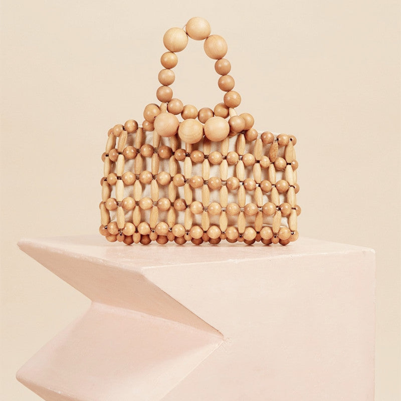 Wood Beaded Handbag