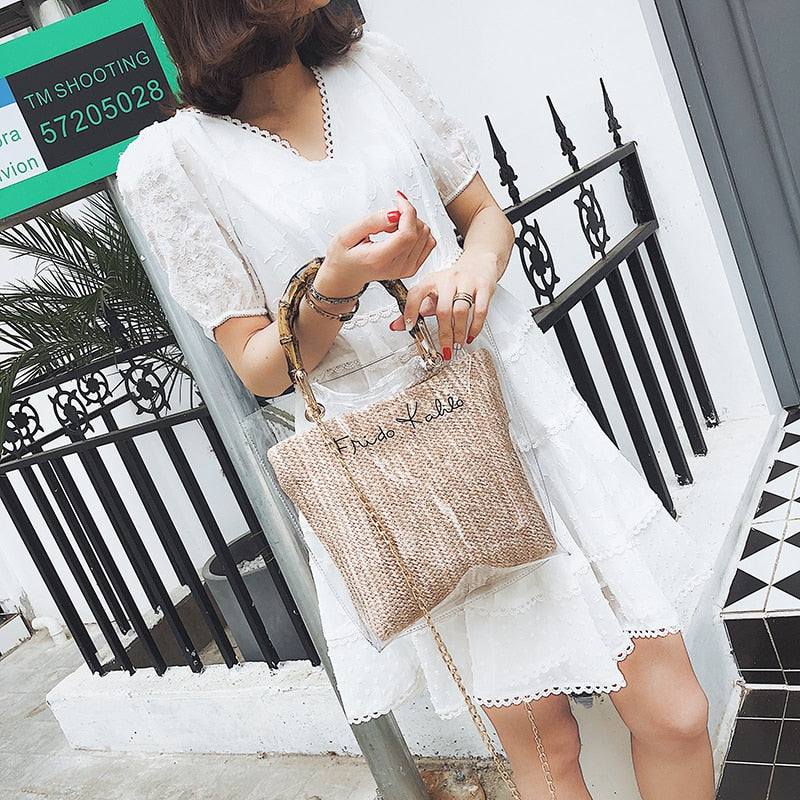 Transparent Chain Shoulder Bag