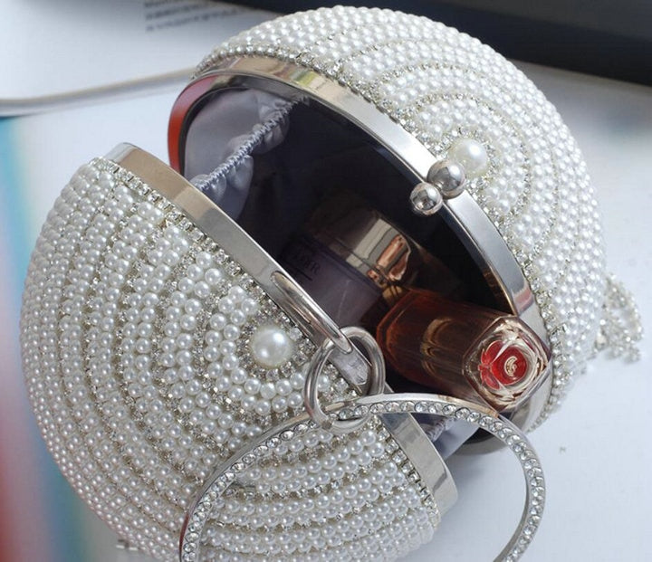 : Pearl Beaded Clutch Bag