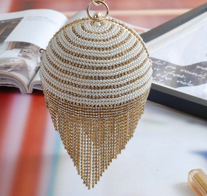 : Pearl Beaded Clutch Bag