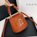 Crocodile Pattern Bucket Bag