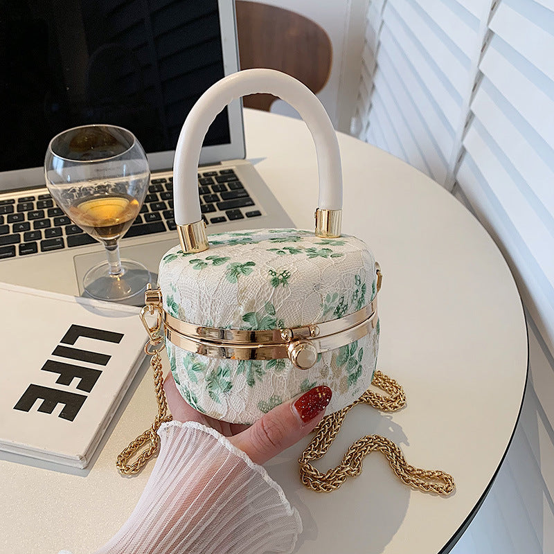 cylindrical chain handbag