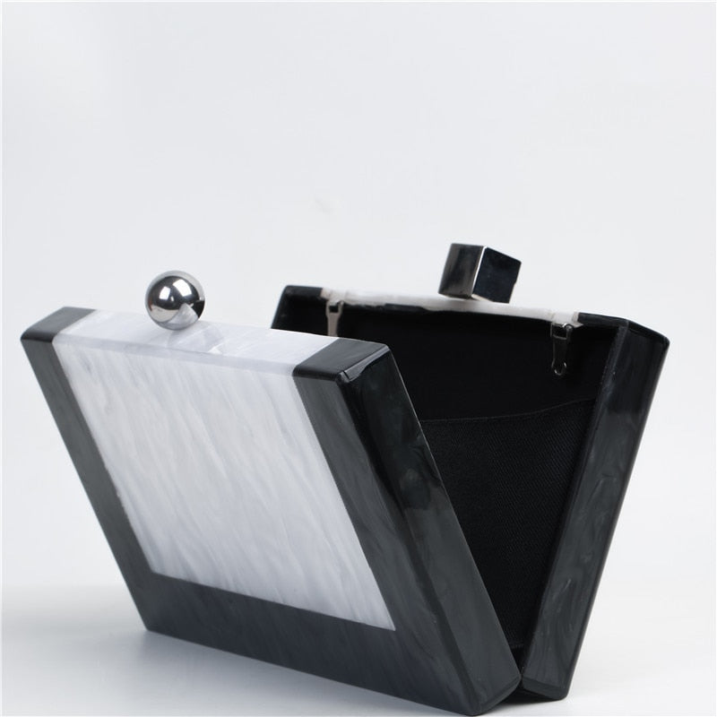 Acrylic Marble Clutch Bag