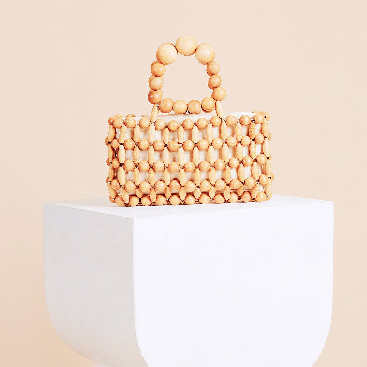 Wood Beaded Handbag