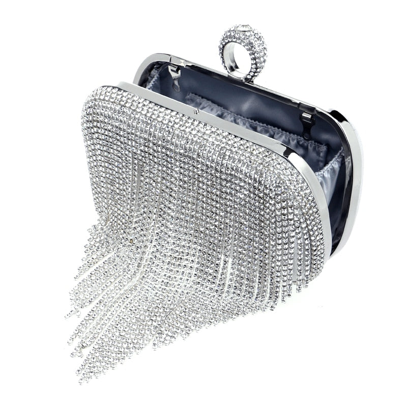 Rhinestone Ring Clutch Bag
