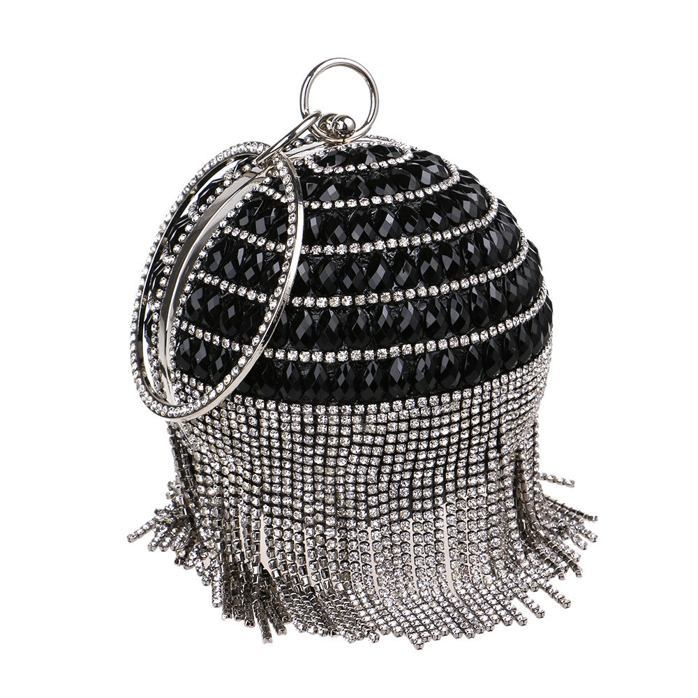 Round Fringe Evening Bag