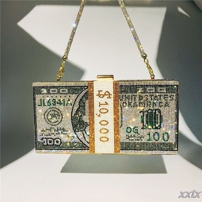 money print clutch bag