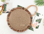 Fringed Straw Tote Bag