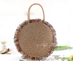 Fringed Straw Tote Bag