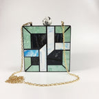 marbled acrylic clutch bag