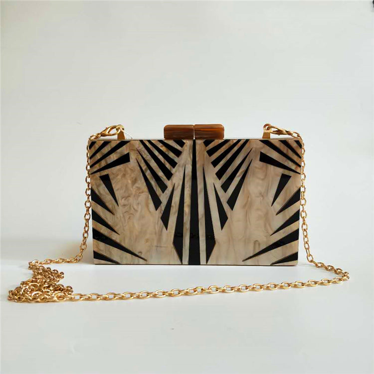 leaf vein acrylic clutch