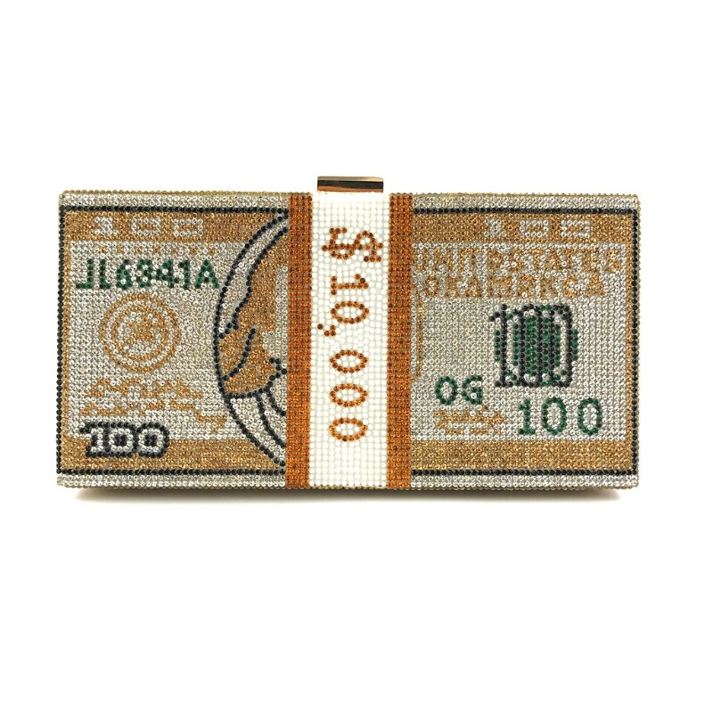 money print clutch bag