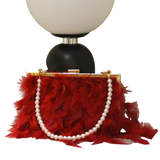  Feather Evening Clutch Bag