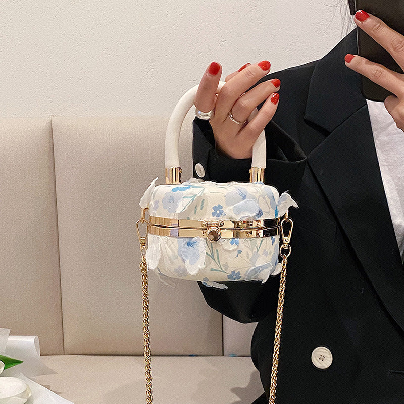 cylindrical chain handbag