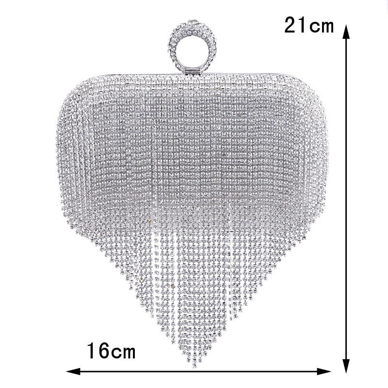 Rhinestone Ring Clutch Bag