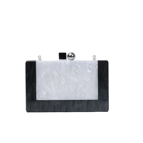Acrylic Women Clutch Bag Luxury Marble Patchwork Messenger Bag Metal Chain Shoulder Bags Ladies Party Evening Bags Handbags