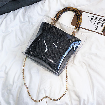 Transparent Chain Shoulder Bag