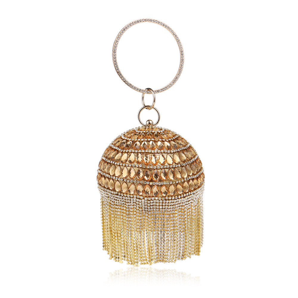 Round Fringe Evening Bag
